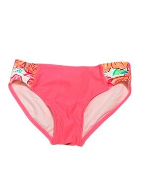 Cat & Jack Pink Girls' Bikini Swim Bottoms with Tropical Trim, Size M (8) NWT